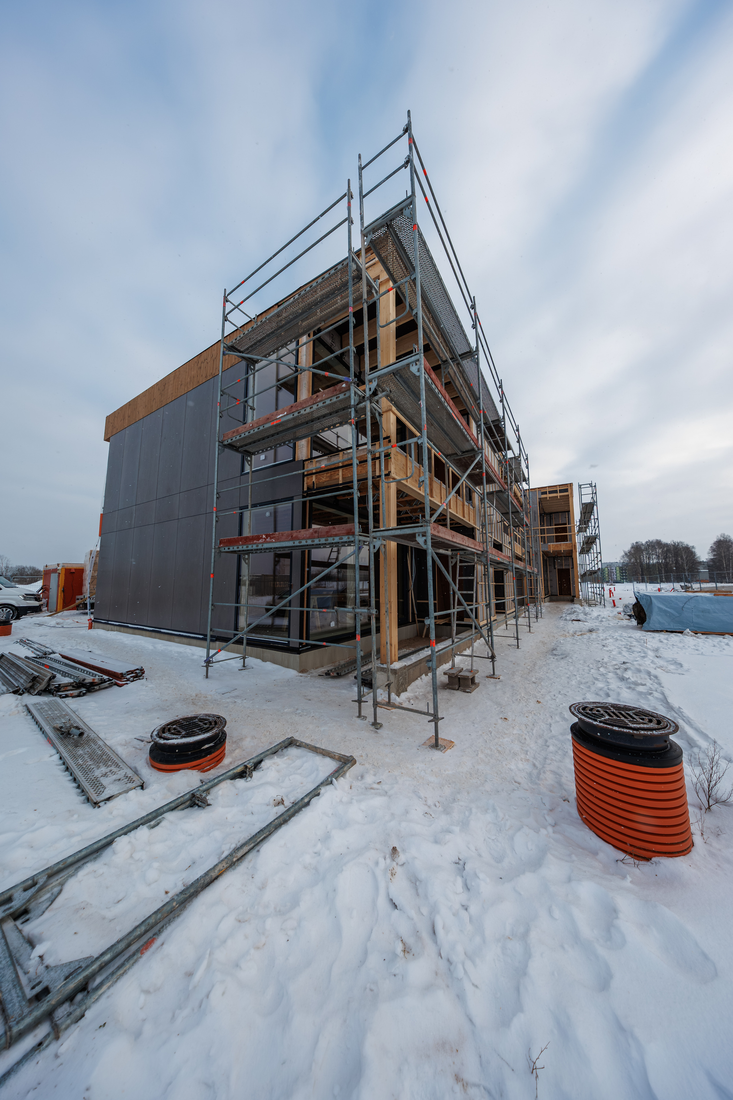 Būvniecības gaita, māja no ārpuses