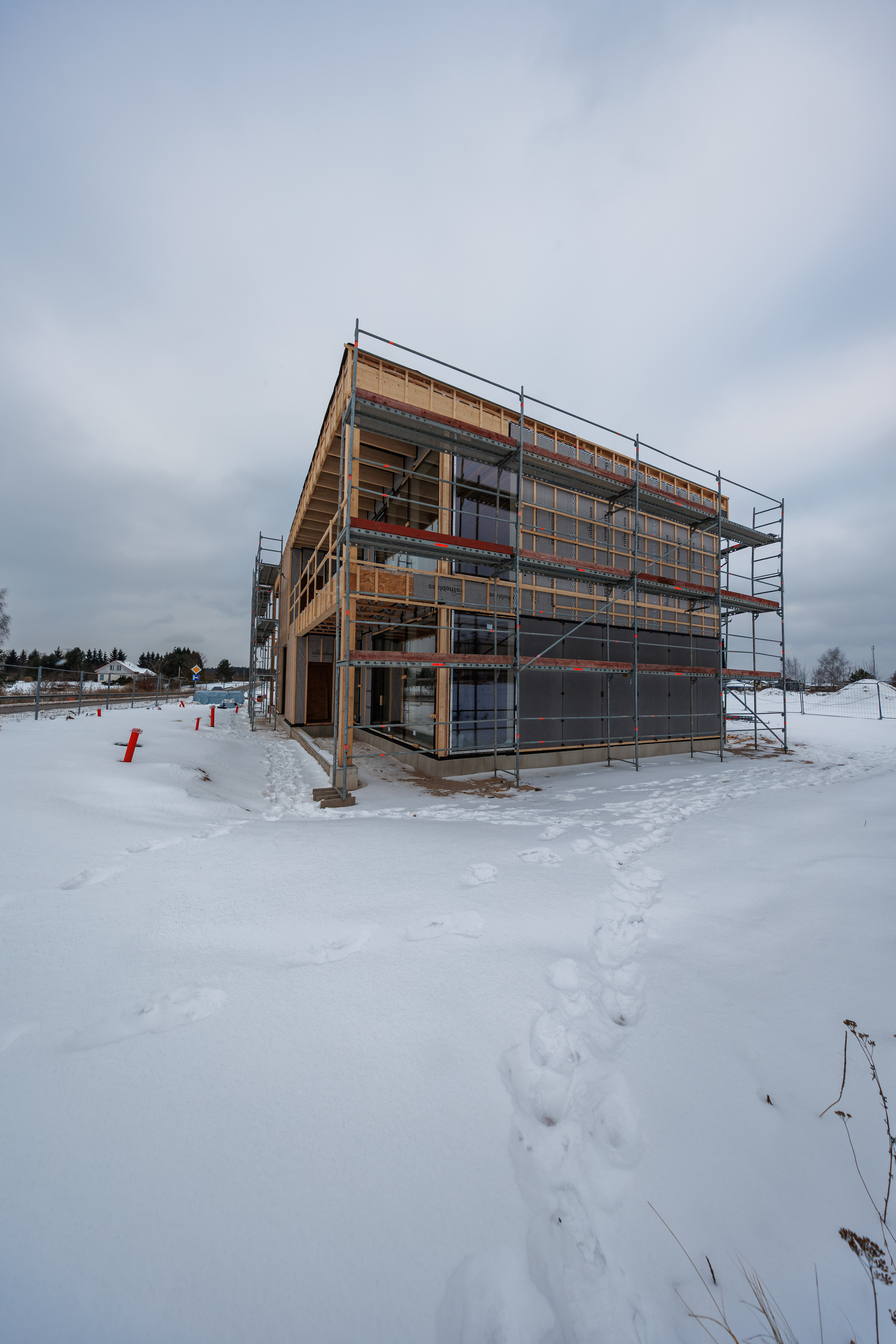 Būvniecības gaita, māja no ārpuses